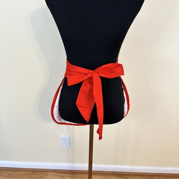 Vintage 1950s Christmas Apron Santa & Snowman Graphics Retro Kitchen Womens - Picture 7 of 9